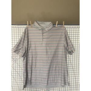 Hickey Freeman Tech Performance Flex Golf Polo Shirt Mens 2XL Striped Stretch